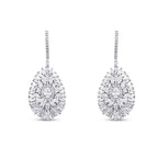 3.72 Carat Diamond Baguette Stone Pear Earring