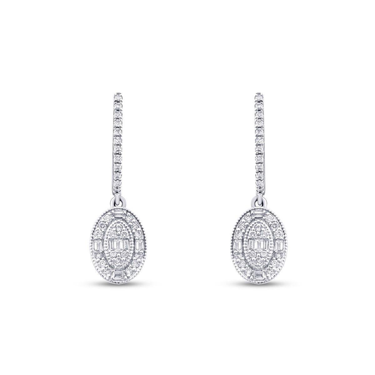 0.51 Carat Diamond Baguette Earrings