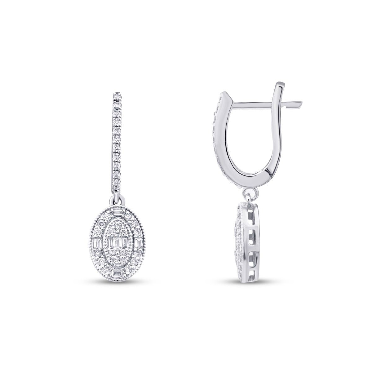 0.51 Carat Diamond Baguette Earrings