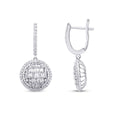 1.12 Carat Diamond Baguette Stone Round Earring
