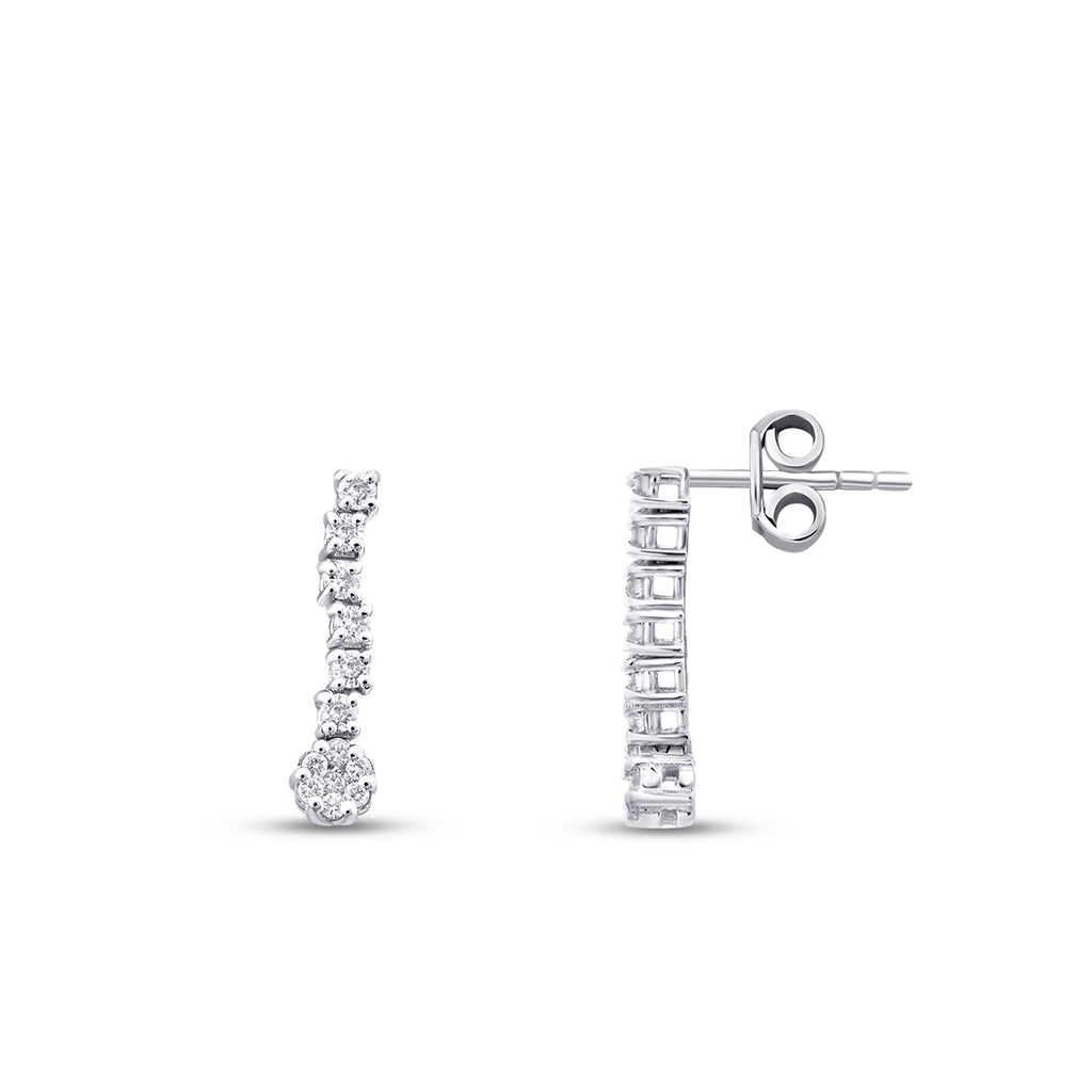 0.31 Carat Diamond Round Stone Dangle Earring