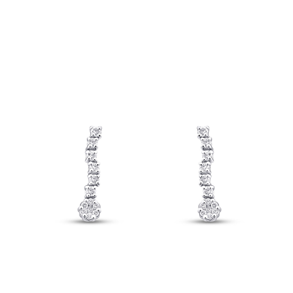 0.31 Carat Diamond Round Stone Dangle Earring