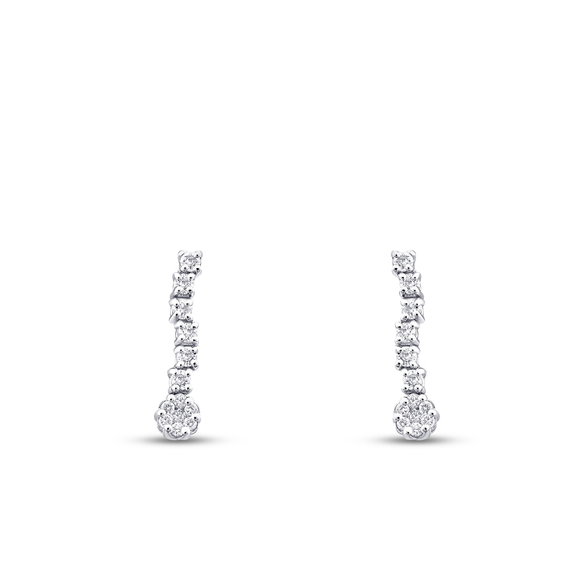 0.31 Carat Diamond Round Stone Dangle Earring