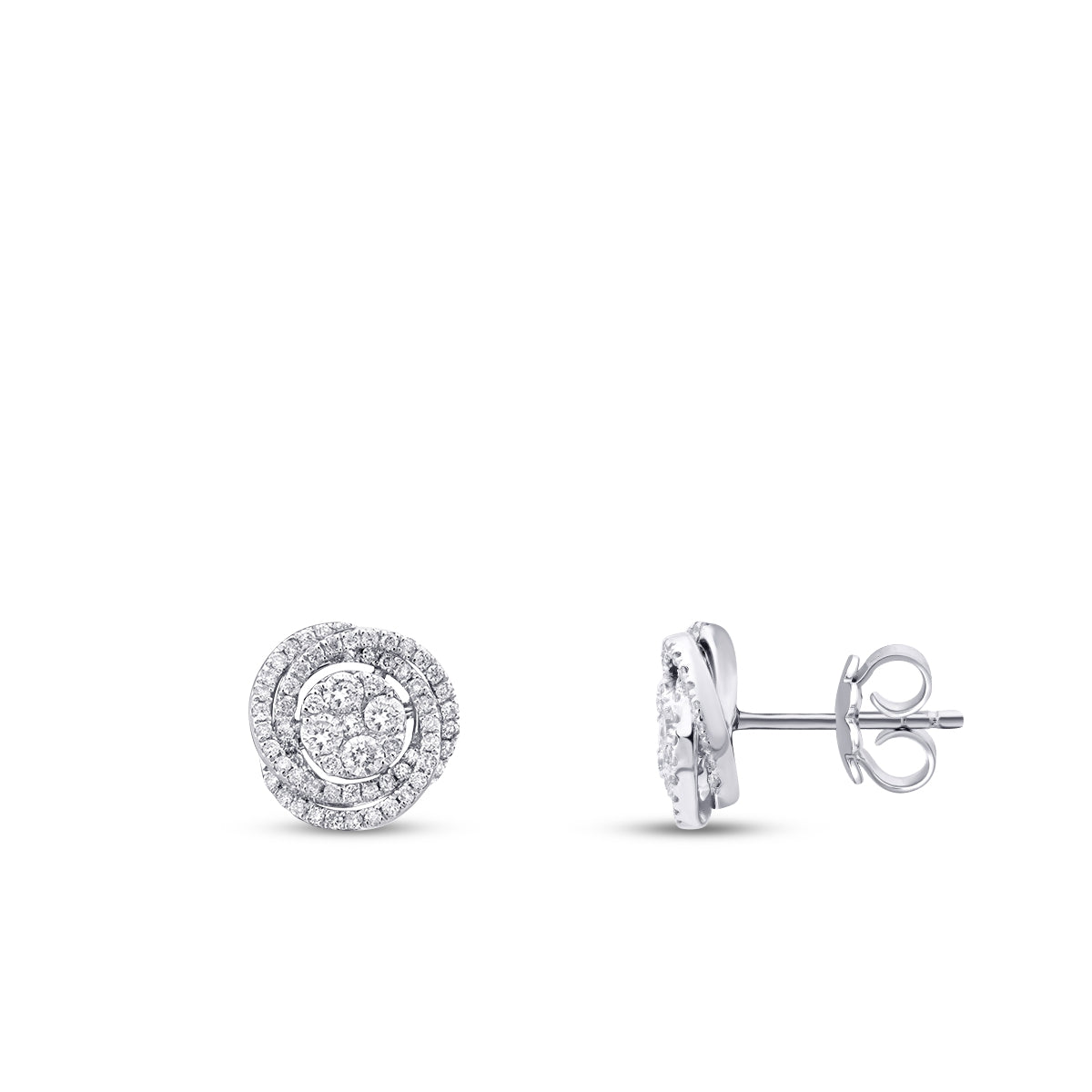 0.53 Carat Diamond Round Detailed Earring