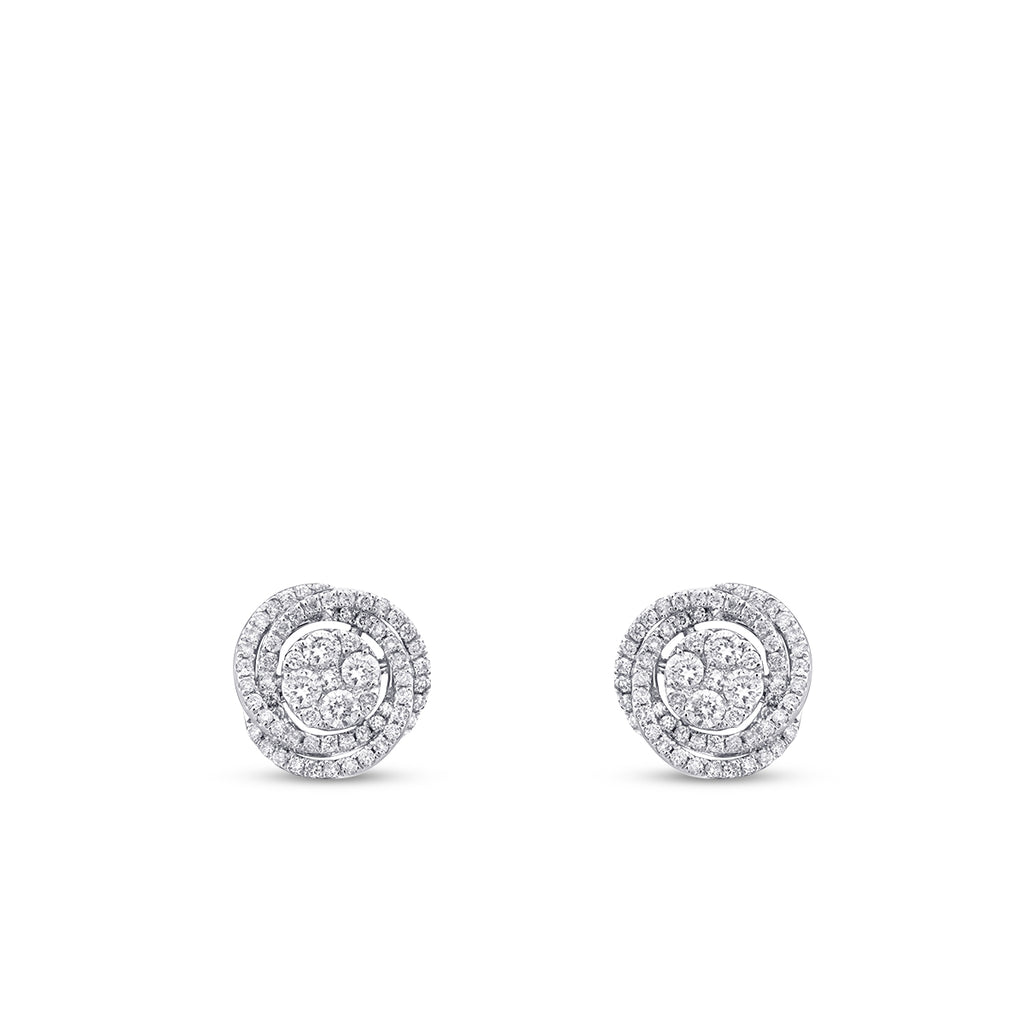 0.53 Carat Diamond Round Detailed Earring
