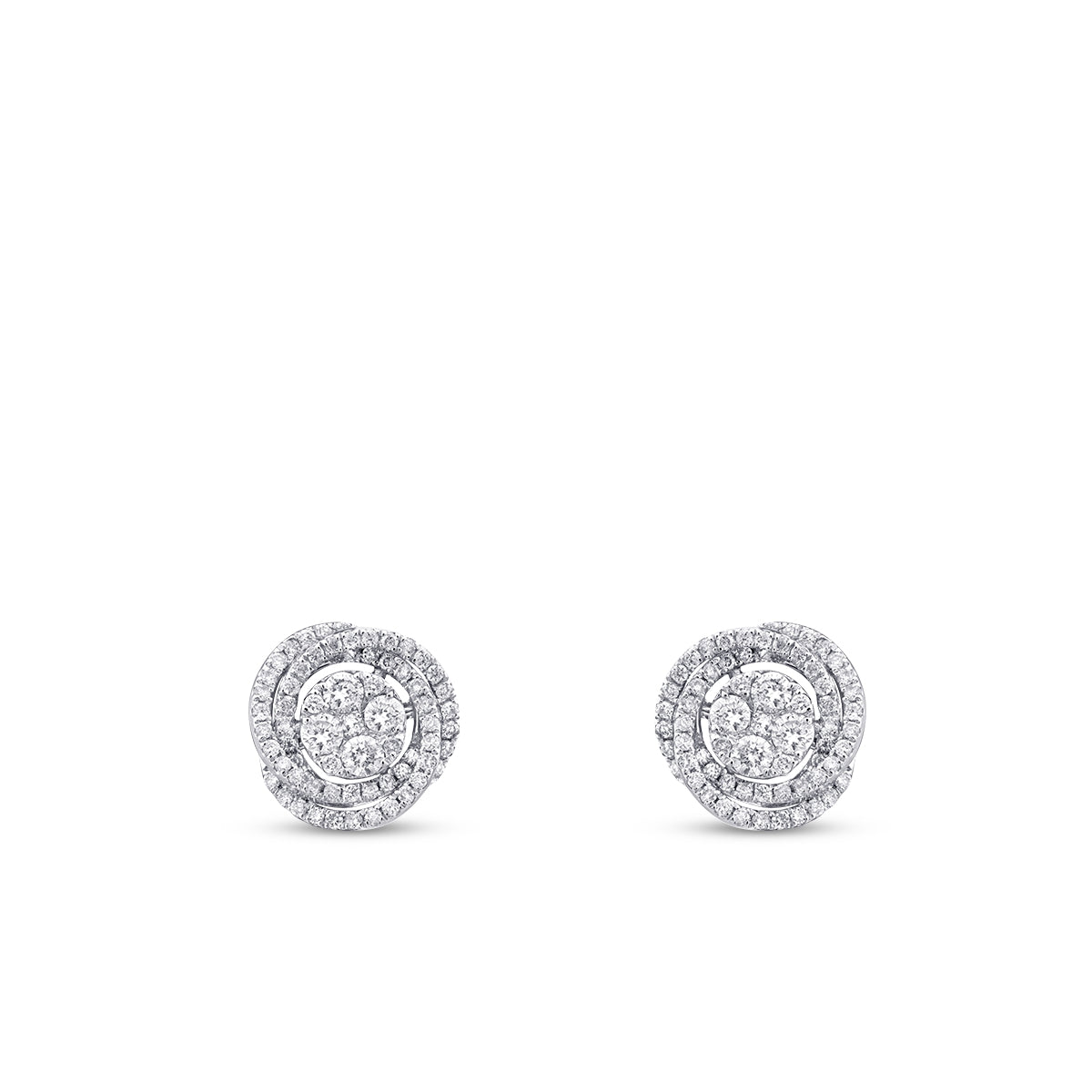 0.53 Carat Diamond Round Detailed Earring
