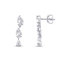 0.08 Carat Diamond Stone Leaf Earring