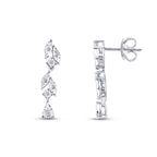 0.08 Carat Diamond Stone Leaf Earring