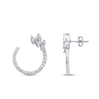 1.04 Carat Diamond Round Detailed Earring