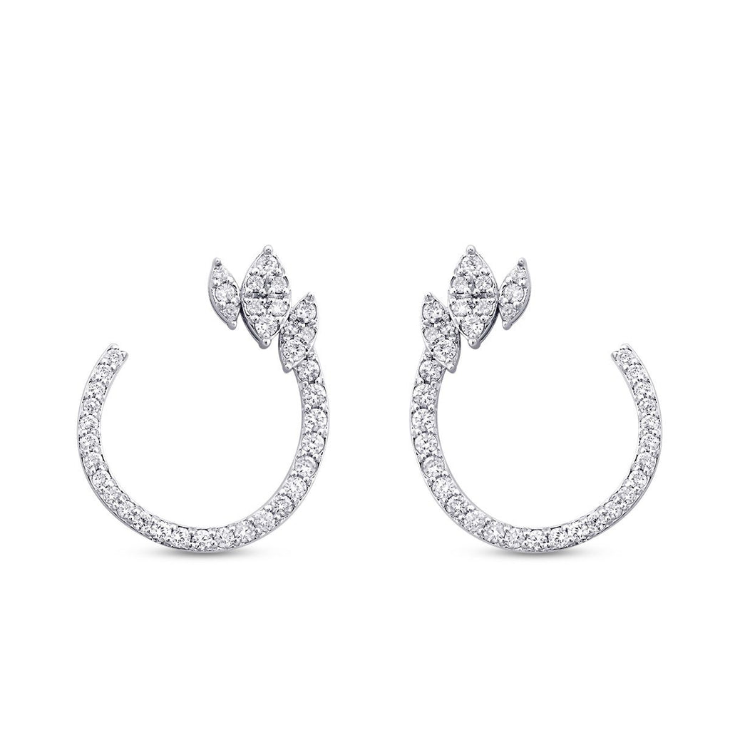 1.04 Carat Diamond Round Detailed Earring