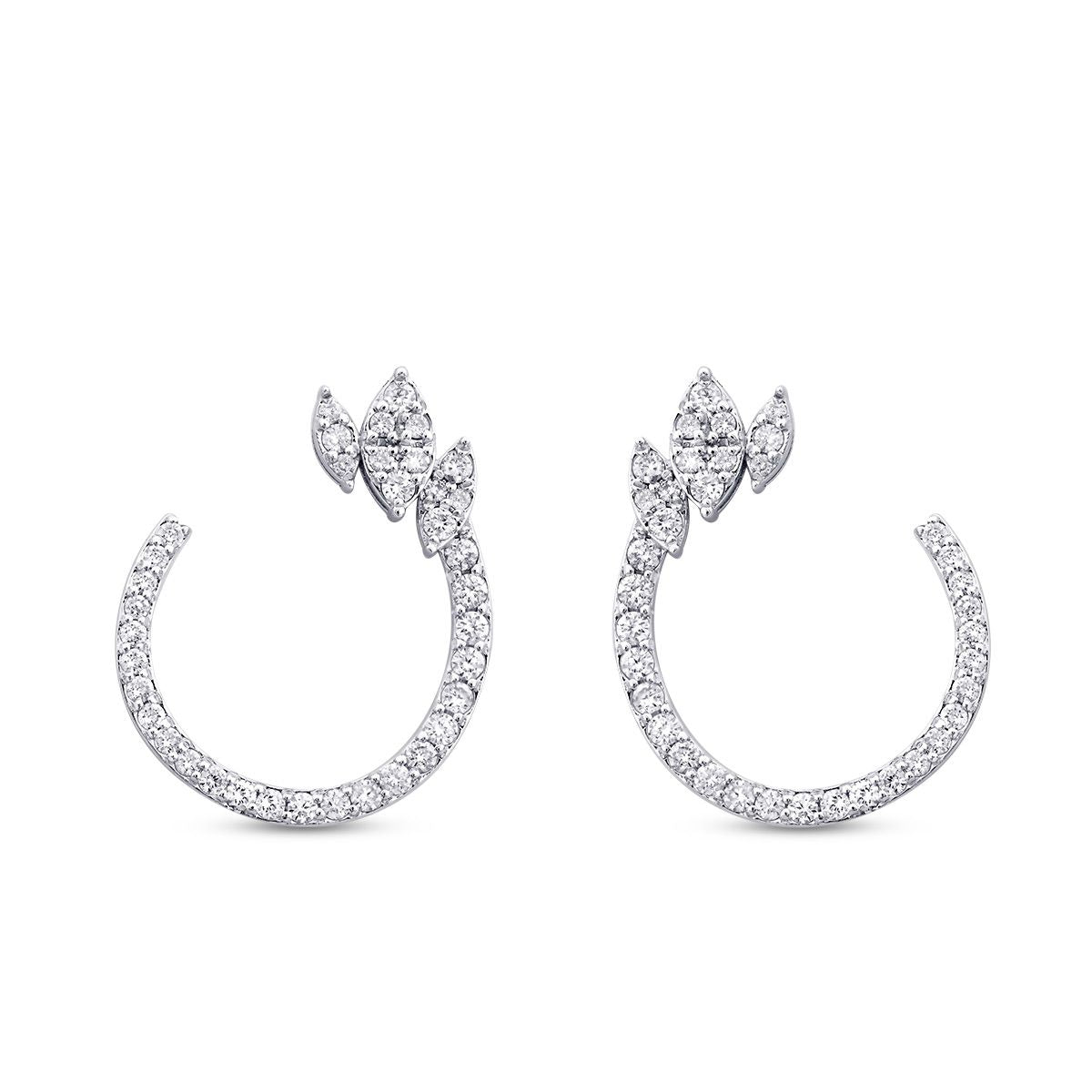 1.04 Carat Diamond Round Detailed Earring