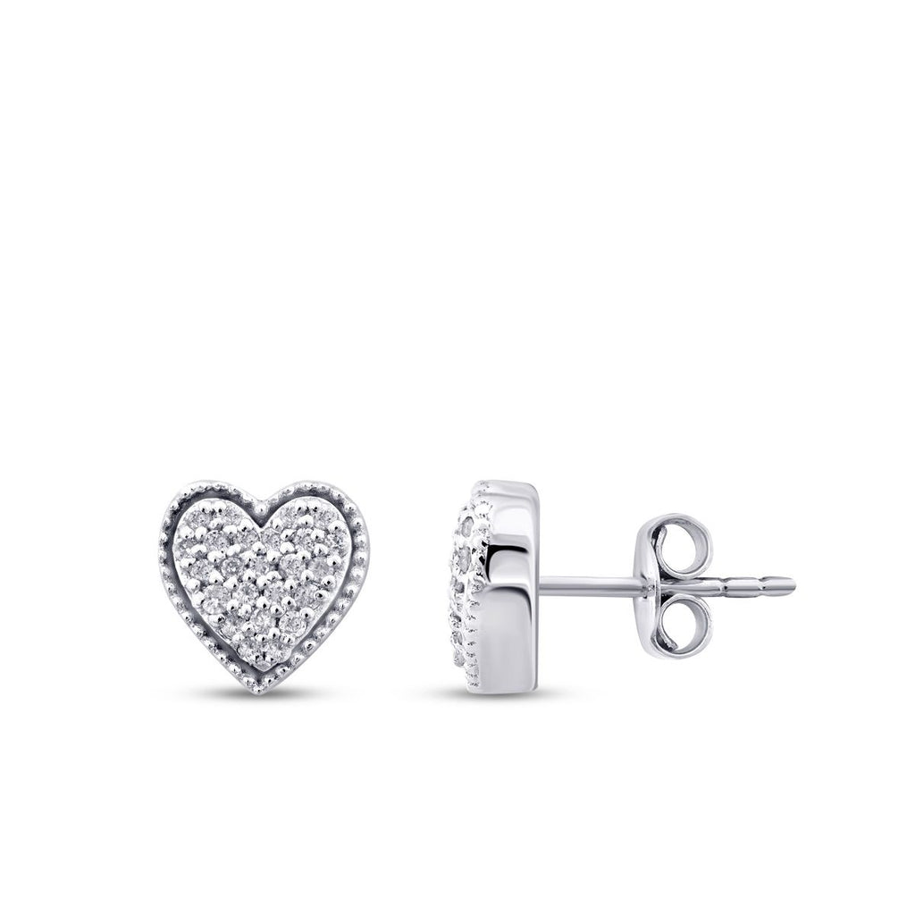 0.16 Carat Diamond Heart Earring