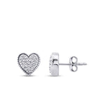 0.16 Carat Diamond Heart Earring