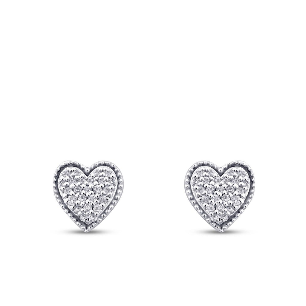 0.16 Carat Diamond Heart Earring