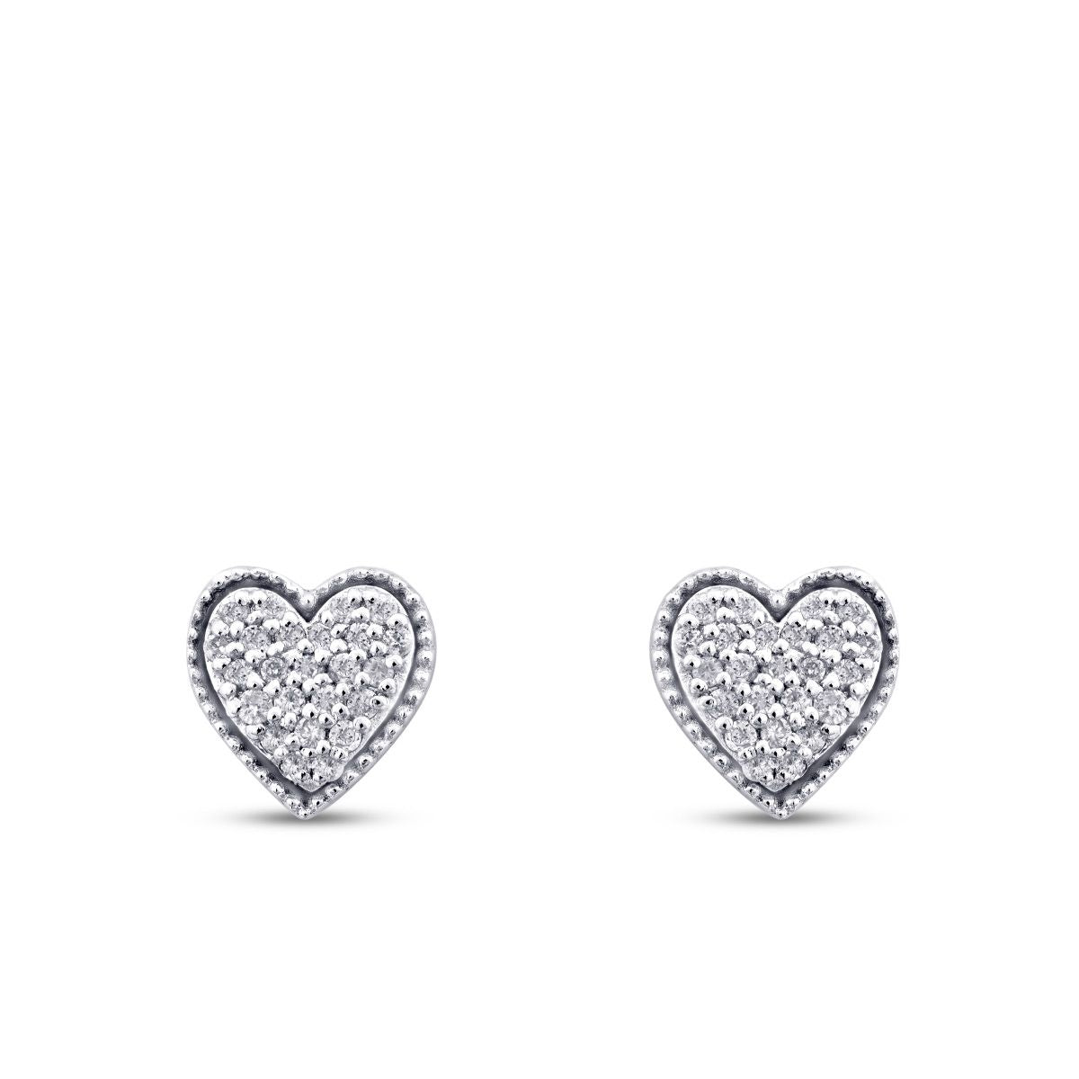 0.16 Carat Diamond Heart Earring