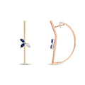 0.64 Carat Diamond Geometric Sapphire Earring