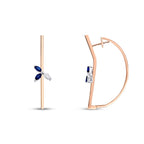 0.64 Carat Diamond Geometric Sapphire Earring