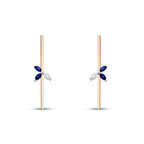 0.64 Carat Diamond Geometric Sapphire Earring