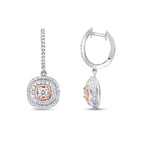 1.09 Carat Diamond Two-Toned Earring