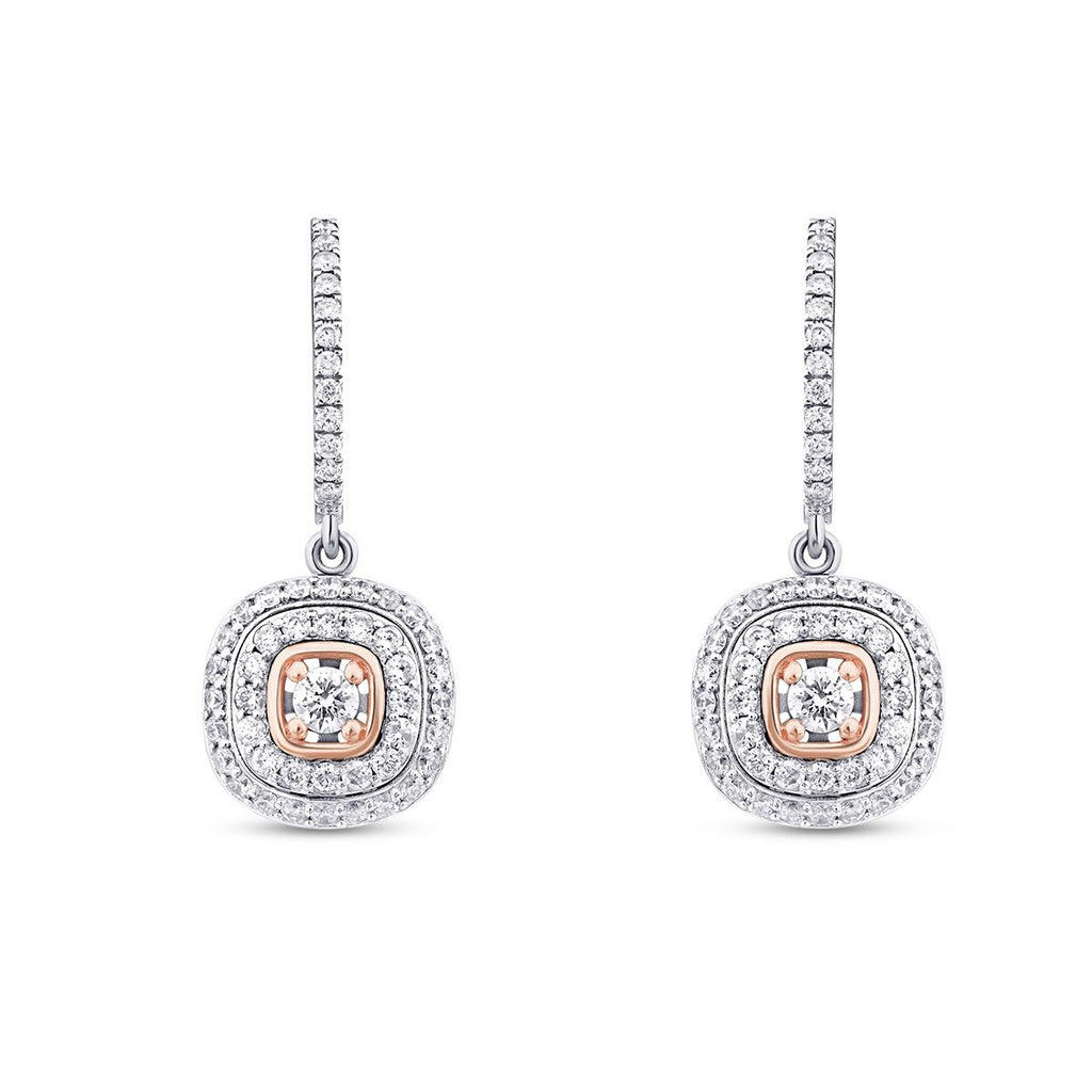 1.09 Carat Diamond Two-Toned Earring