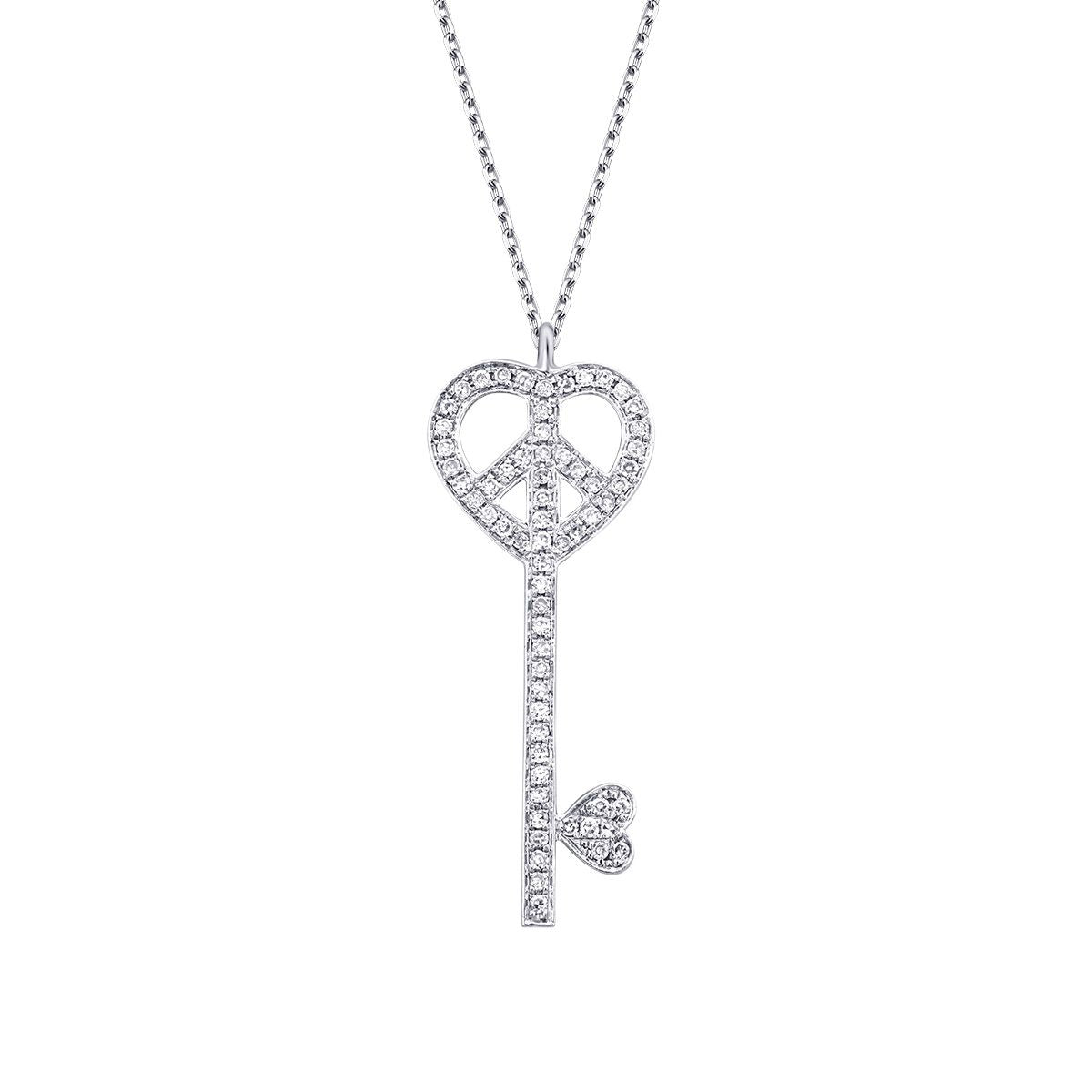 0.21 Carat Diamond Key Trend Necklace