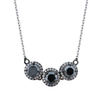 1.23 Carat Diamond Black Stone Necklace