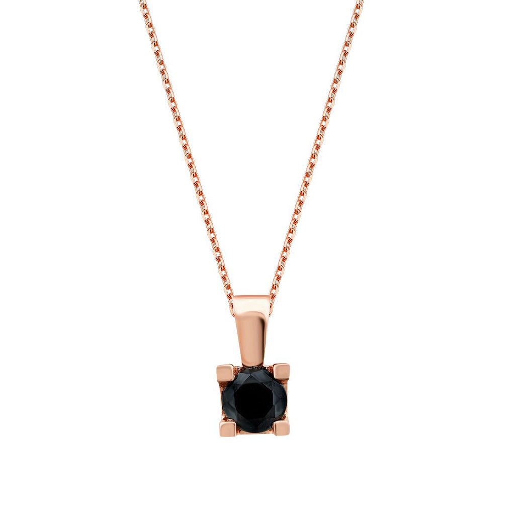 0.23 Carat Black Stone Solitaire Necklace