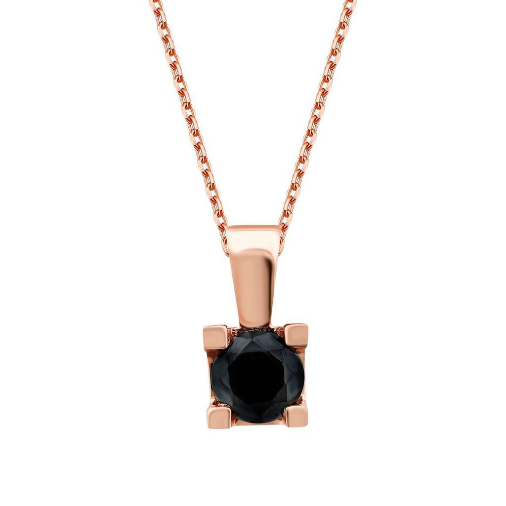 0.23 Carat Black Stone Solitaire Necklace
