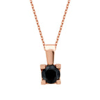 0.23 Carat Black Stone Solitaire Necklace