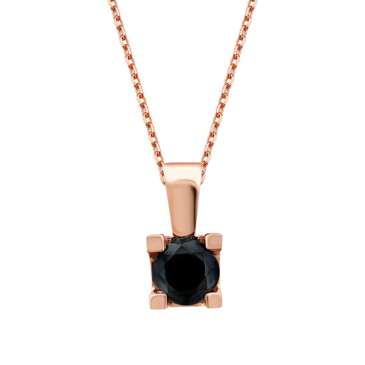 0.23 Carat Black Stone Solitaire Necklace