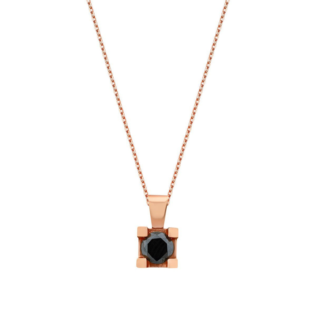 0.46 Carat Black Stone Solitaire Necklace
