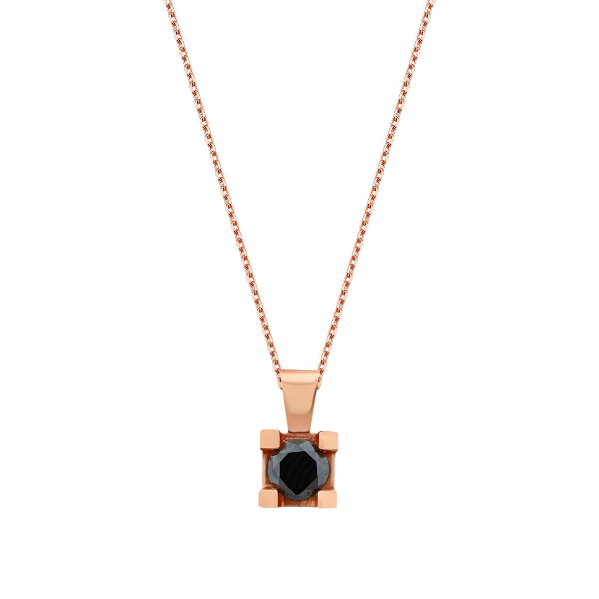 0.46 Carat Black Stone Solitaire Necklace