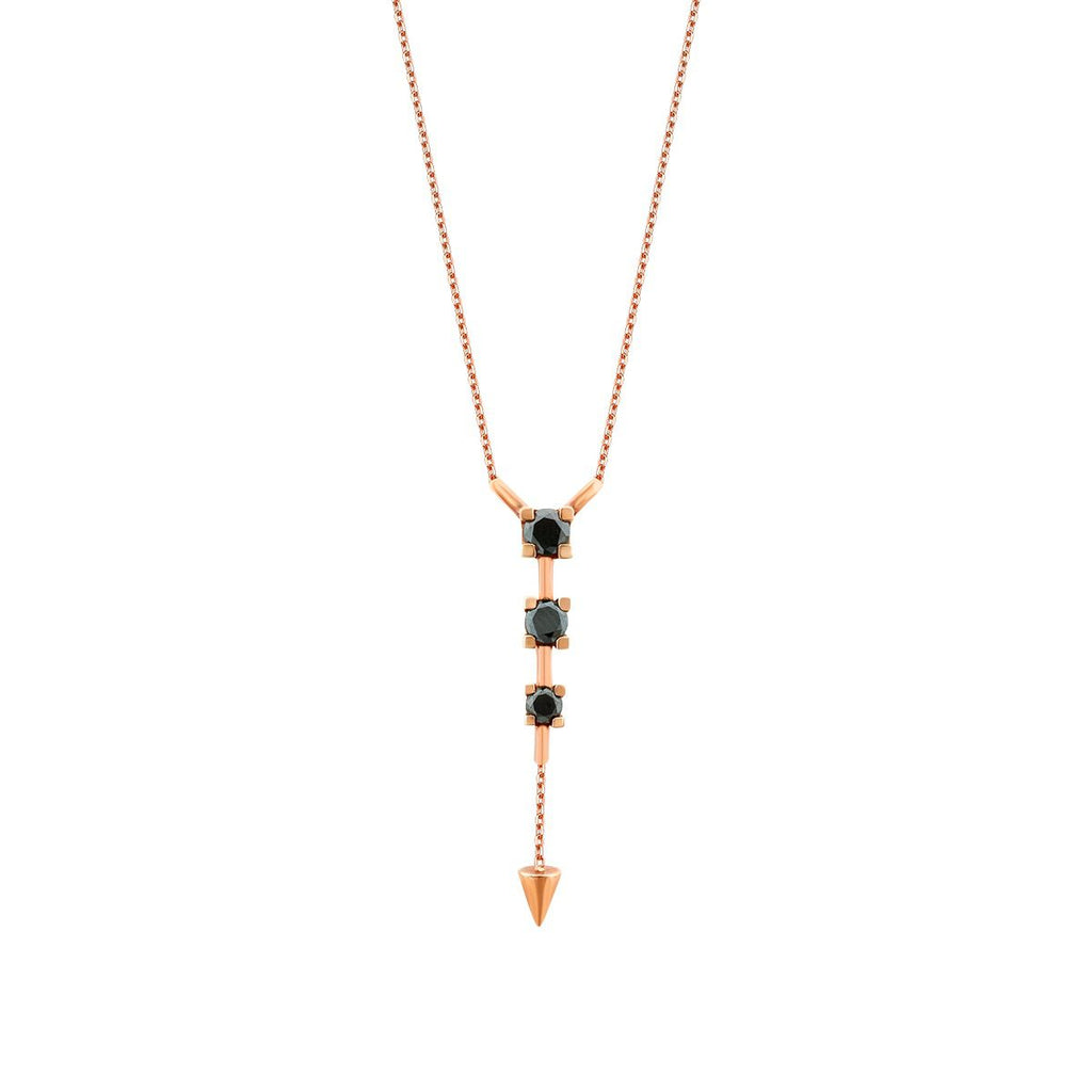 0.59 Carat Black Stone Dangle Necklace