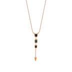 0.59 Carat Black Stone Dangle Necklace