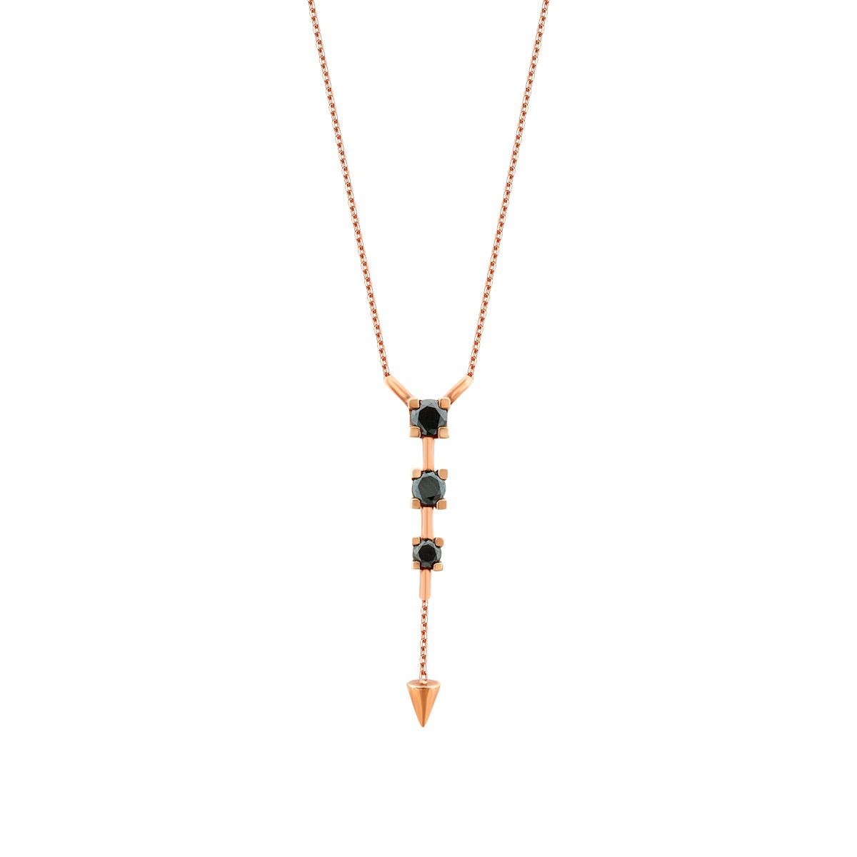 0.59 Carat Black Stone Dangle Necklace