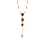 0.59 Carat Black Stone Dangle Necklace