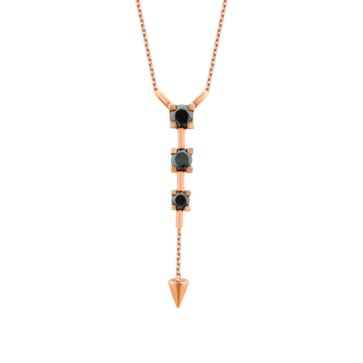 0.59 Carat Black Stone Dangle Necklace