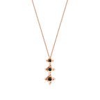 0.09 Carat Black Stone Tria Necklace