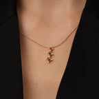 0.09 Carat Black Stone Tria Necklace