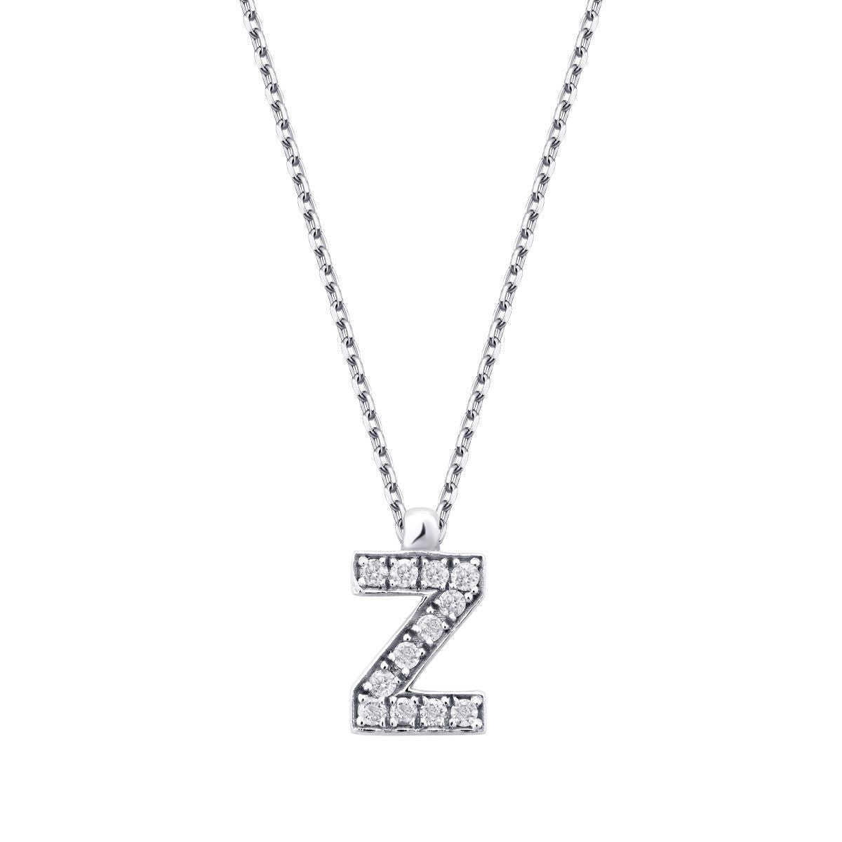 0.07 Carat Diamond Z Letter Necklace