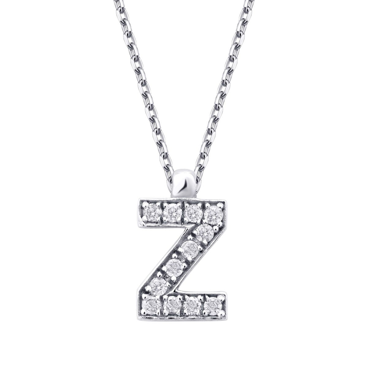 0.07 Carat Diamond Z Letter Necklace
