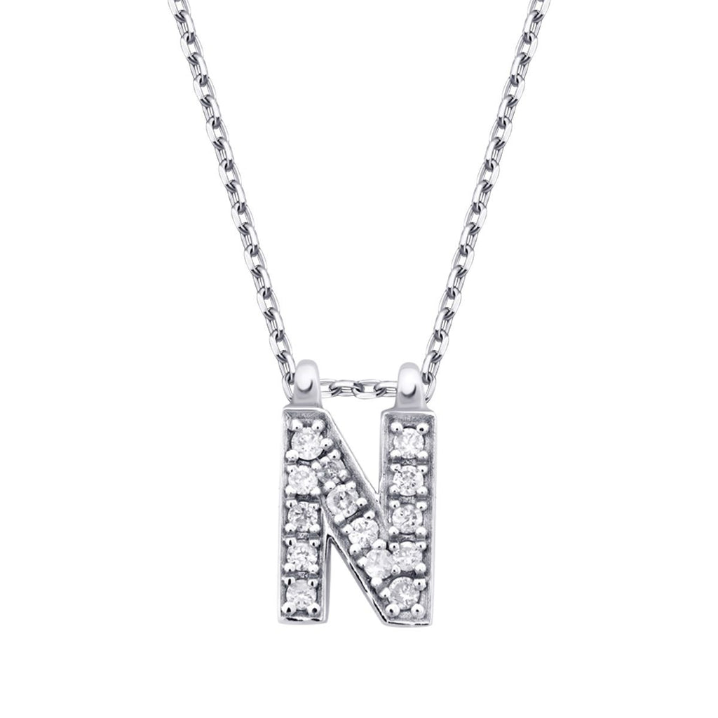 0.07 Carat Diamond N Letter Necklace