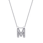 0.08 Carat Diamond M Letter Necklace