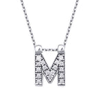 0.08 Carat Diamond M Letter Necklace