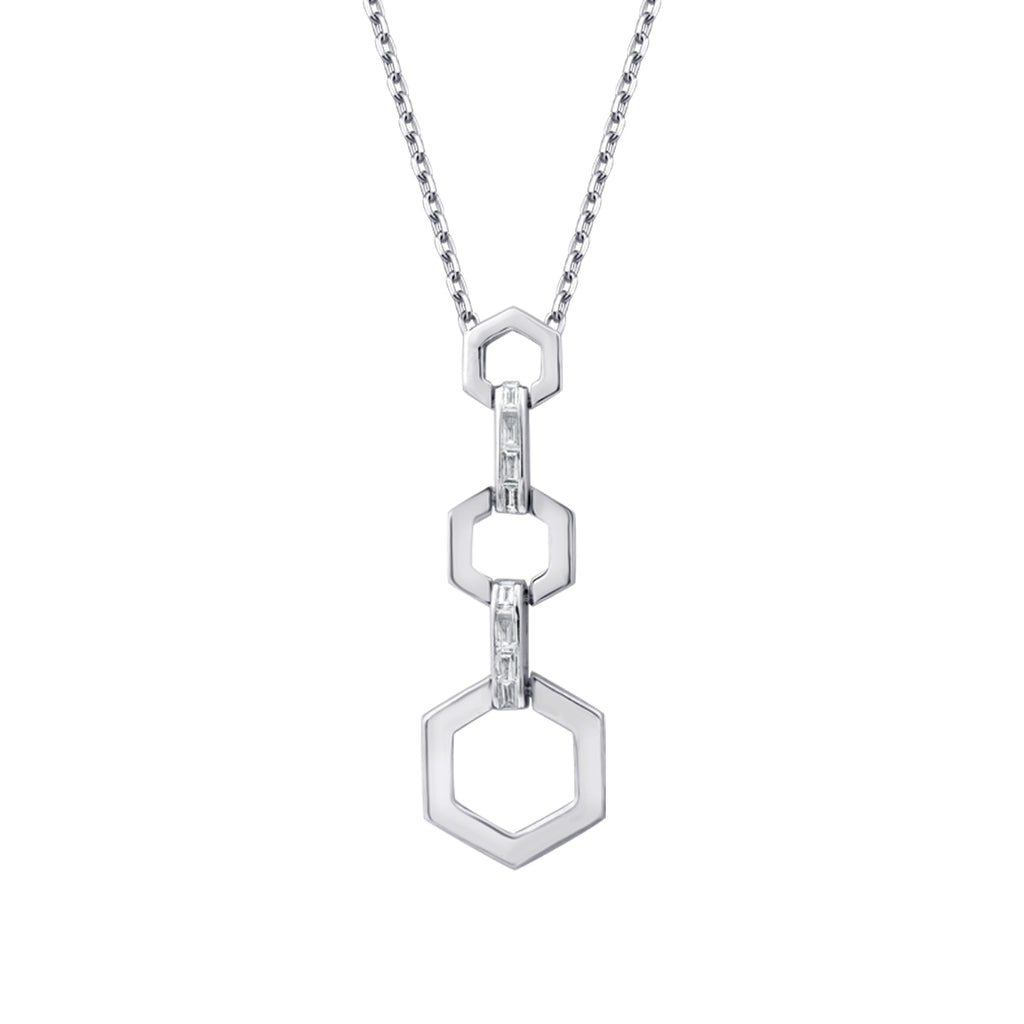0.15 Carat Diamond Baguette Necklace