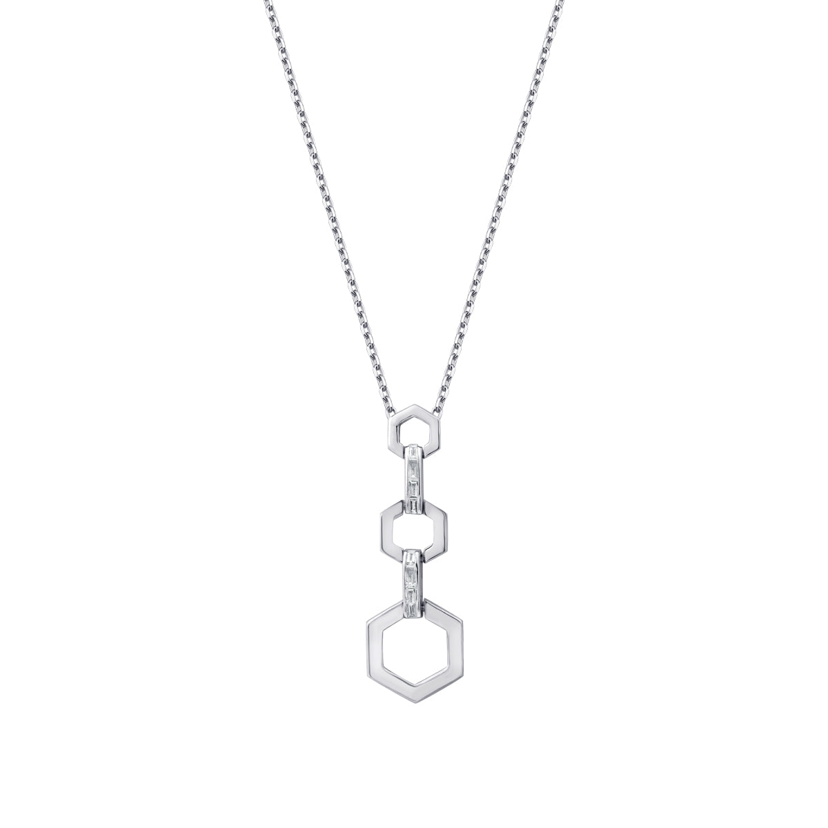 0.15 Carat Diamond Baguette Necklace