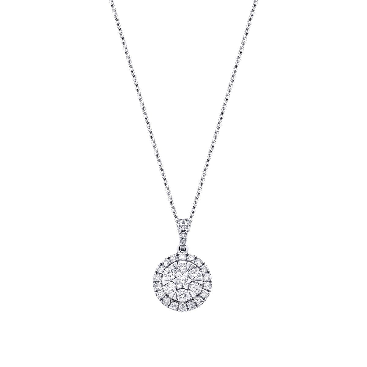 0.63 Carat Diamond Round Stone Trend Necklace