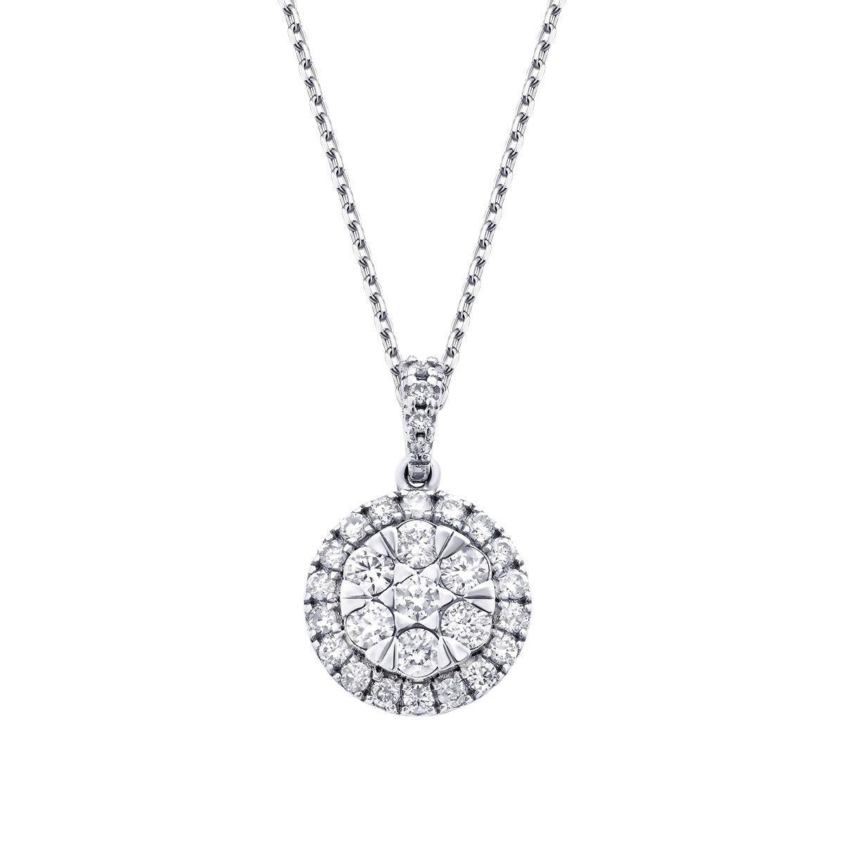 0.63 Carat Diamond Round Stone Trend Necklace