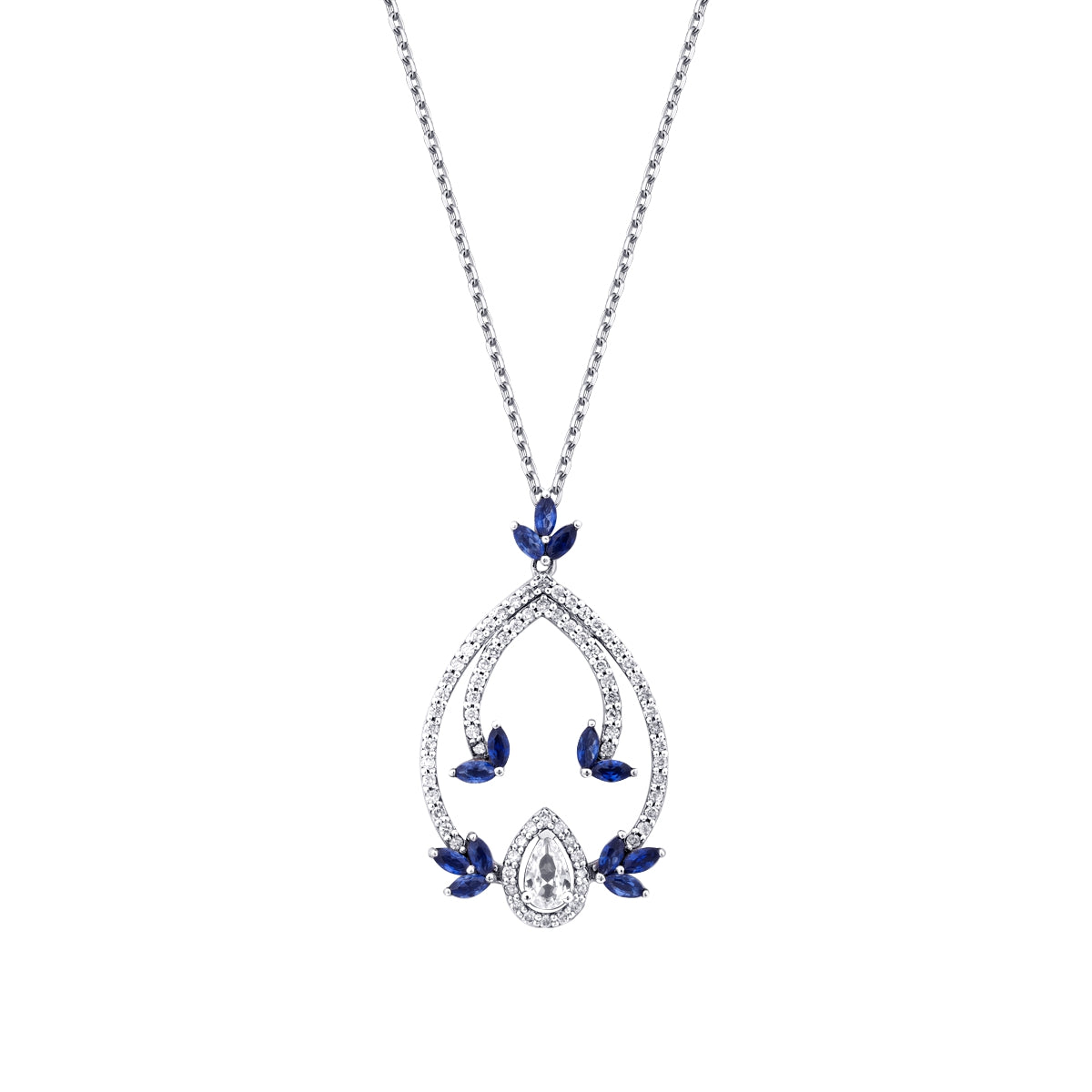 1.04 Carat Diamond Sapphire Necklace