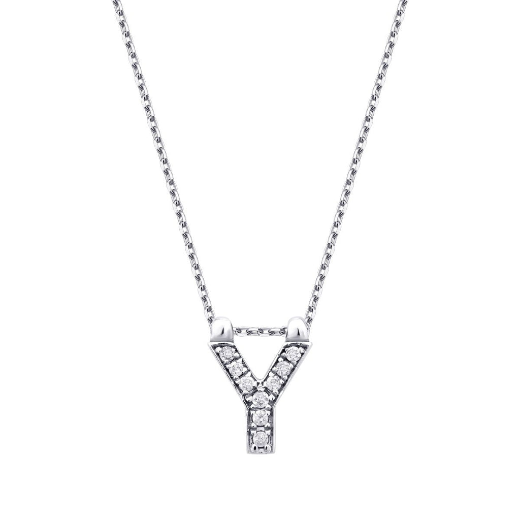 0.05 Carat Diamond Y Letter Necklace